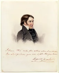Portret Davida Crocketta, 1834 (wc na papierze)